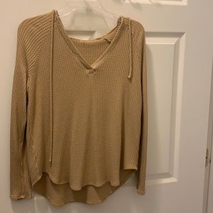 Lightweight, comfy sweater with a hood